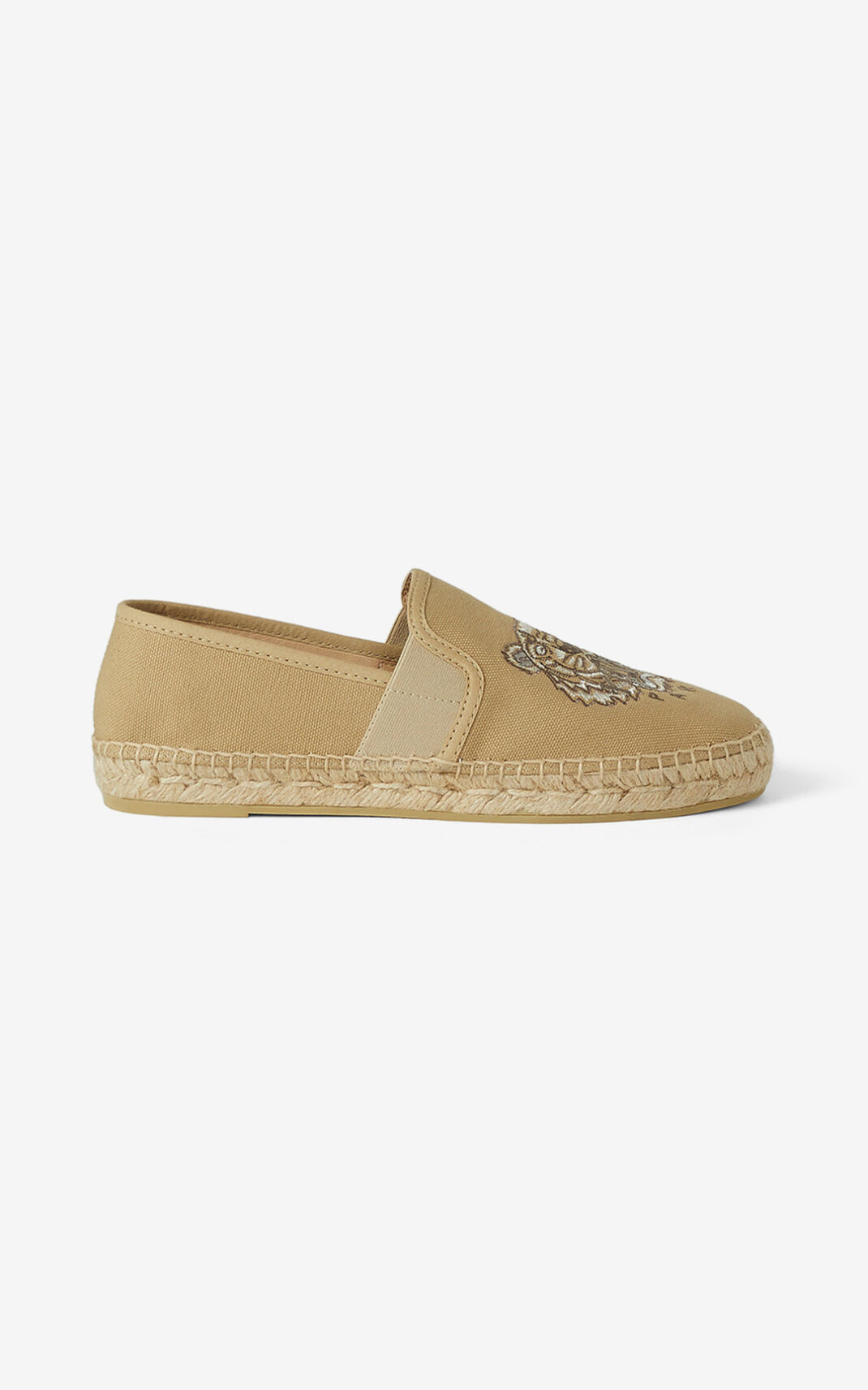 Espadrille Kenzo Femme Tiger elasticated Toile Beige KMBZE-1650